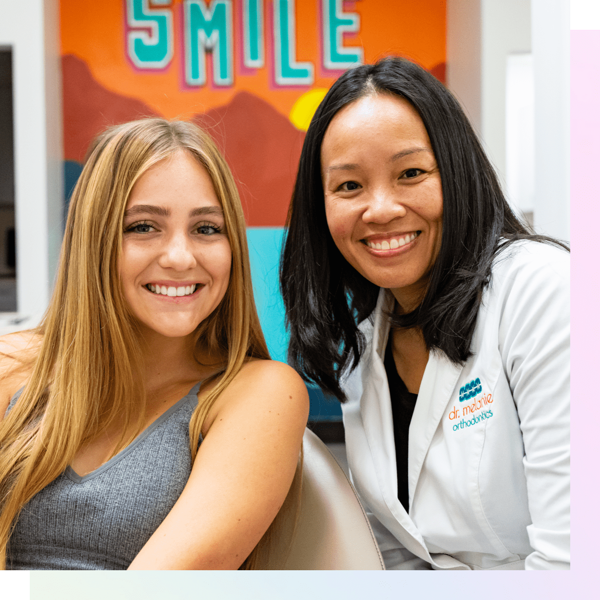 smiling patients with doctor